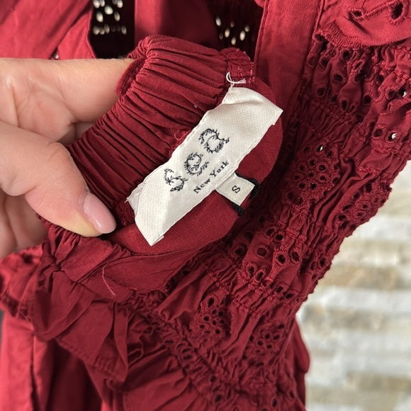 Sea New York Vienne Eyelet Mini Dress NWT Small Red - Picture 8 of 9